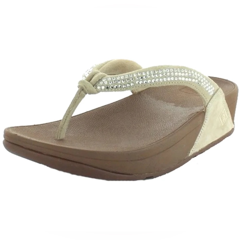 Fitflop Beige Sandals with Rhinestone Detail FitFlop Womens Crystal Swirl 10